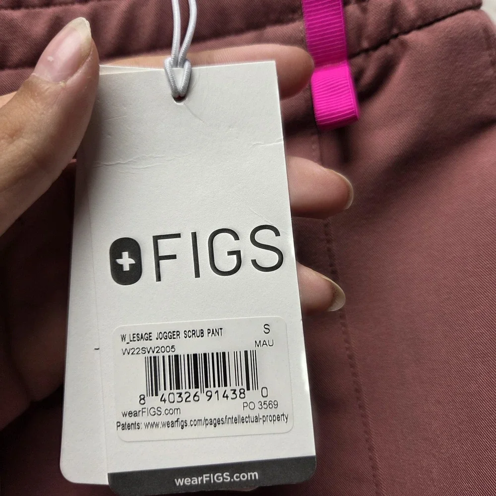 Figs Lesage Jogger Scrub Pants Mauve W22SW2005 Womens Small NWT